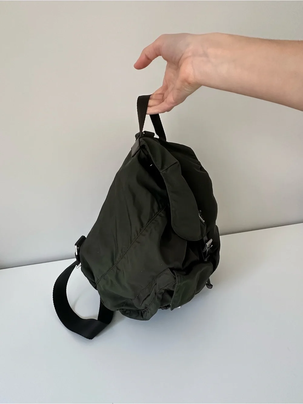 Prada Dark Green Nylon Backpack - Picture 8 of 9